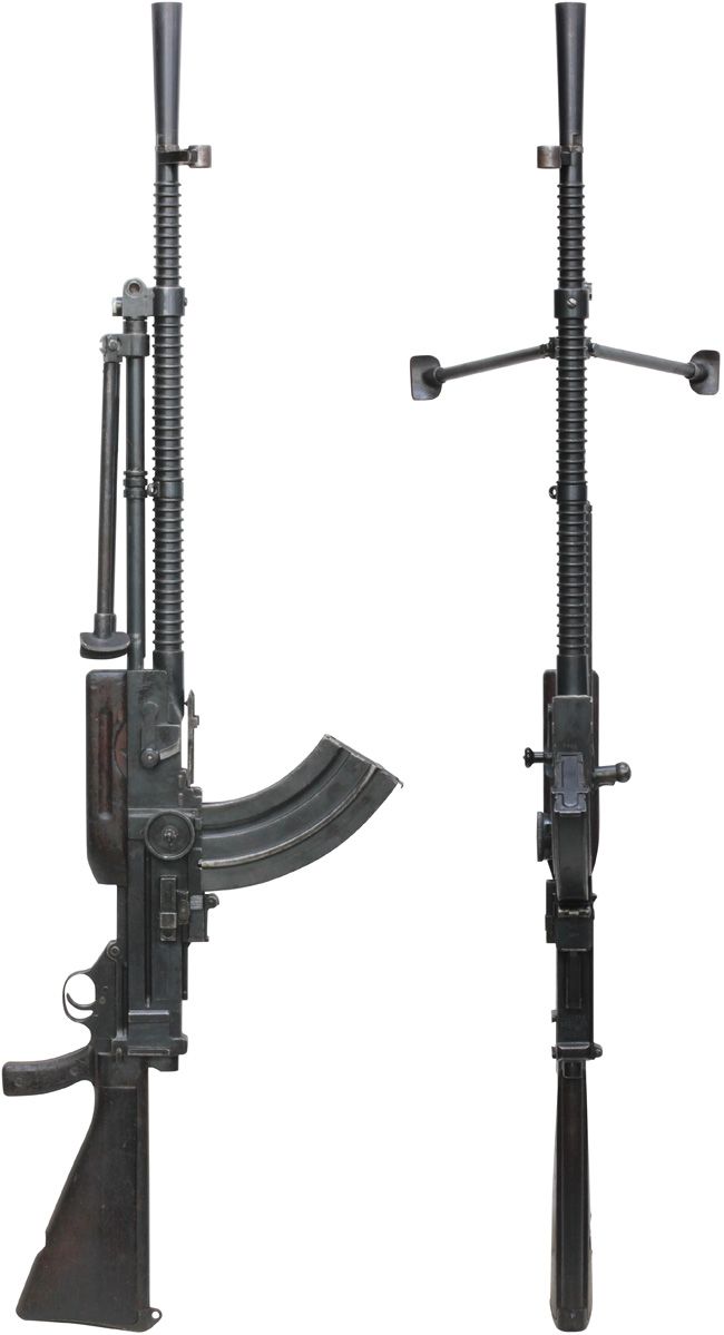 第二次大戦期 イギリス ビッカース・バーシェー Mk I 軽機関銃の全体・側面ビュー その2