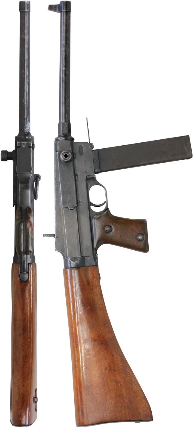 第二次大戦期 フランス軍 MAS Mle 1938 短機関銃の全体・側面ビュー その2