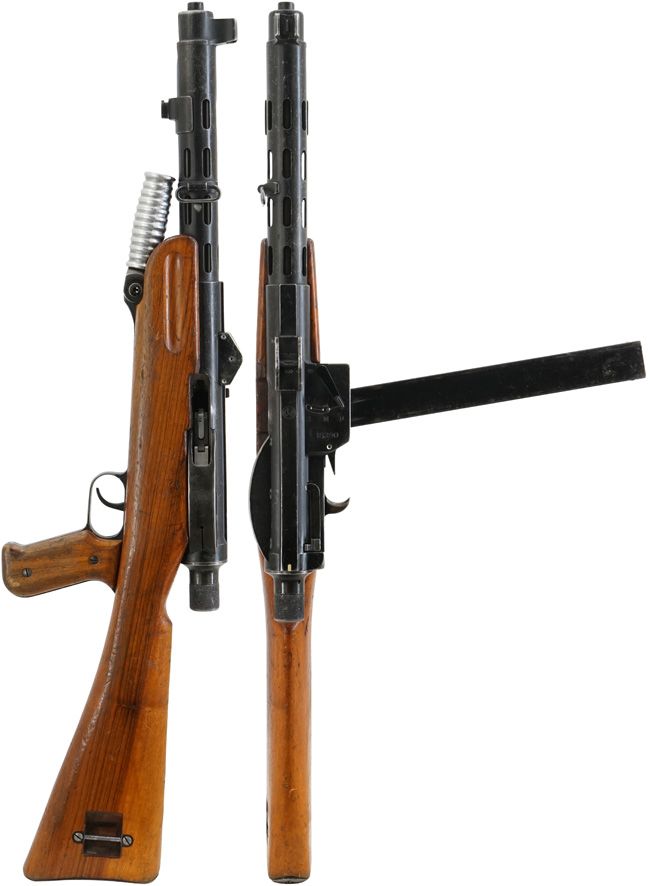 第二次大戦期 スイス軍 フラー MP41/44 短機関銃の全体・側面ビュー その1