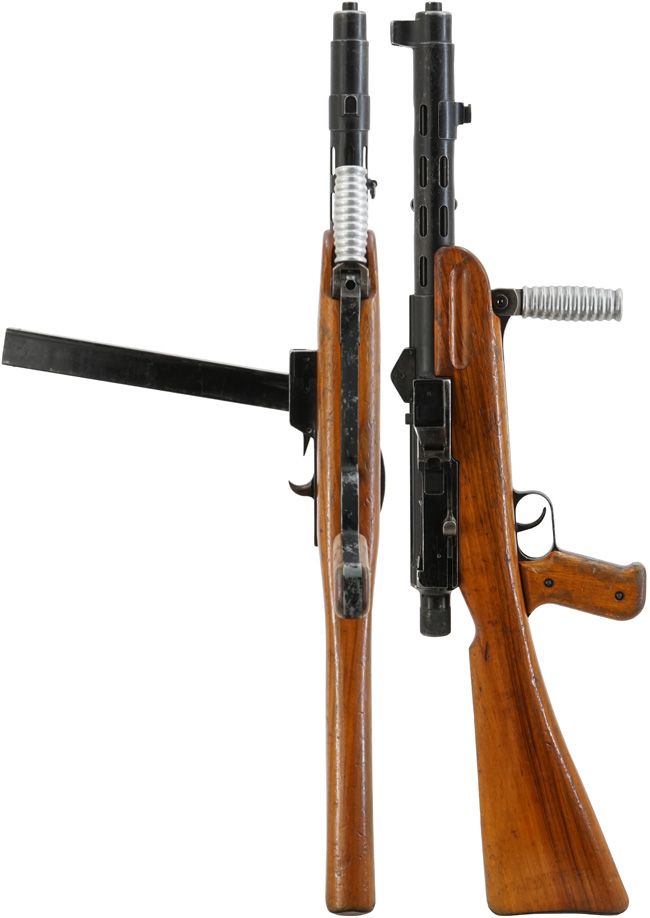 第二次大戦期 スイス軍 フラー MP41/44 短機関銃の全体・側面ビュー その2