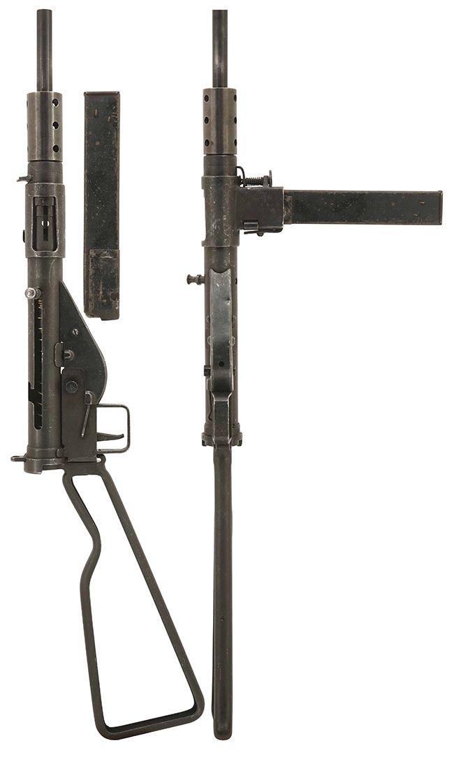 第二次大戦期 イギリス軍 ステン Mk II 短機関銃の全体・側面ビュー その1
