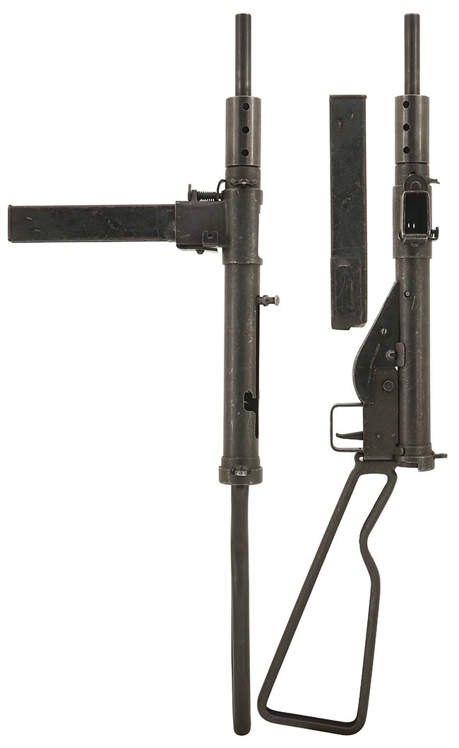 第二次大戦期 イギリス軍 ステン Mk II 短機関銃の全体・側面ビュー その2