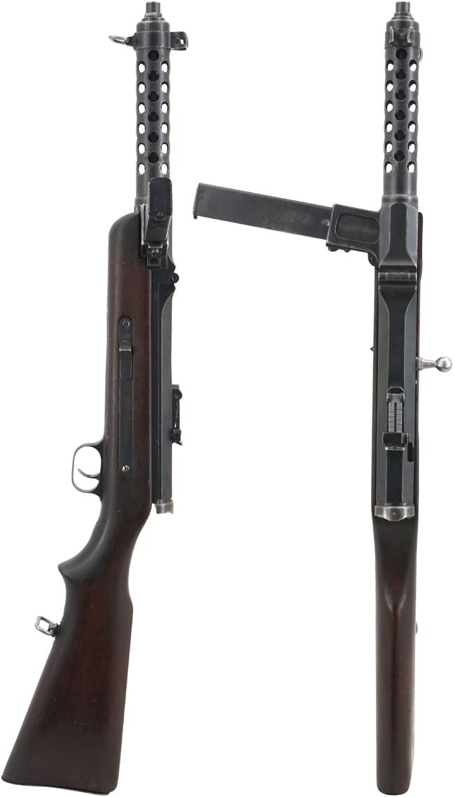 第二次大戦期 オーストリア軍 ステアー・ゾロターン S1-100 (MP34) 短機関銃の全体・側面ビュー その1