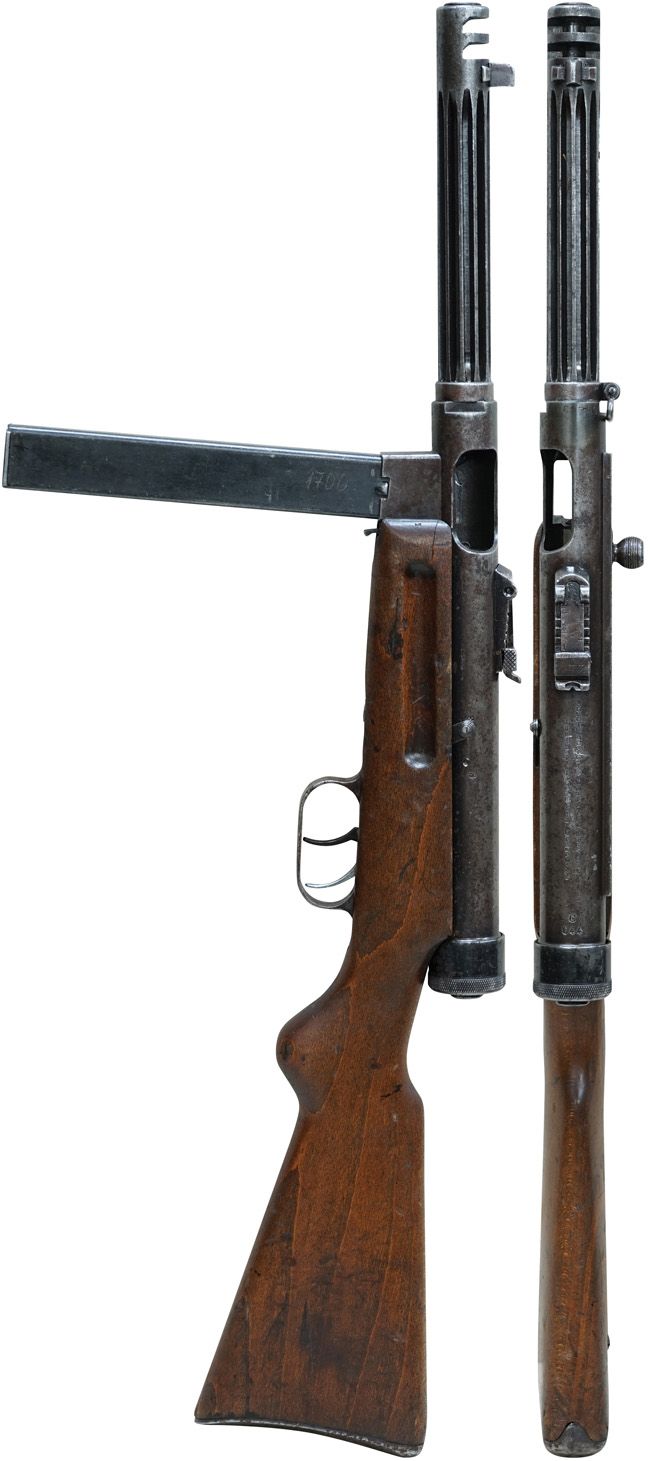 第二次大戦期 イタリア軍 ベレッタ M1938/42 短機関銃 I型の全体・側面ビュー その1
