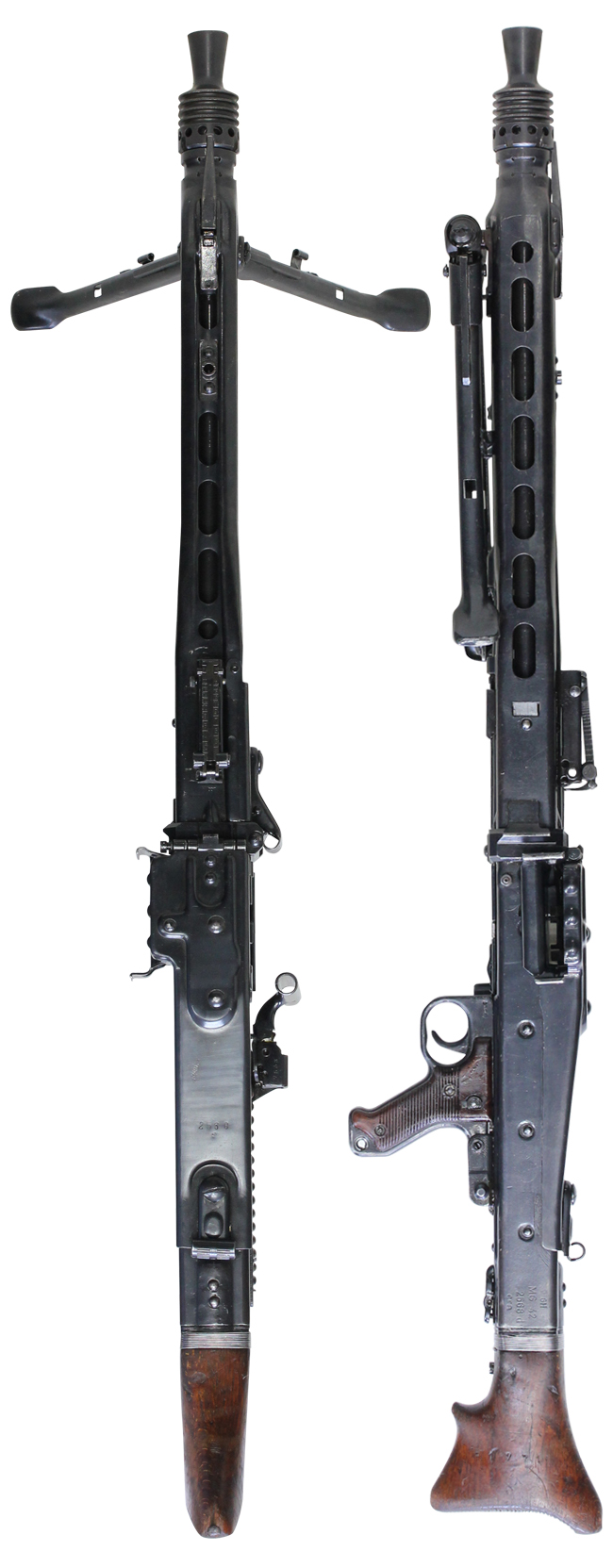 第二次大戦期 ドイツ軍 MG42 汎用機関銃の全体・側面ビュー その1