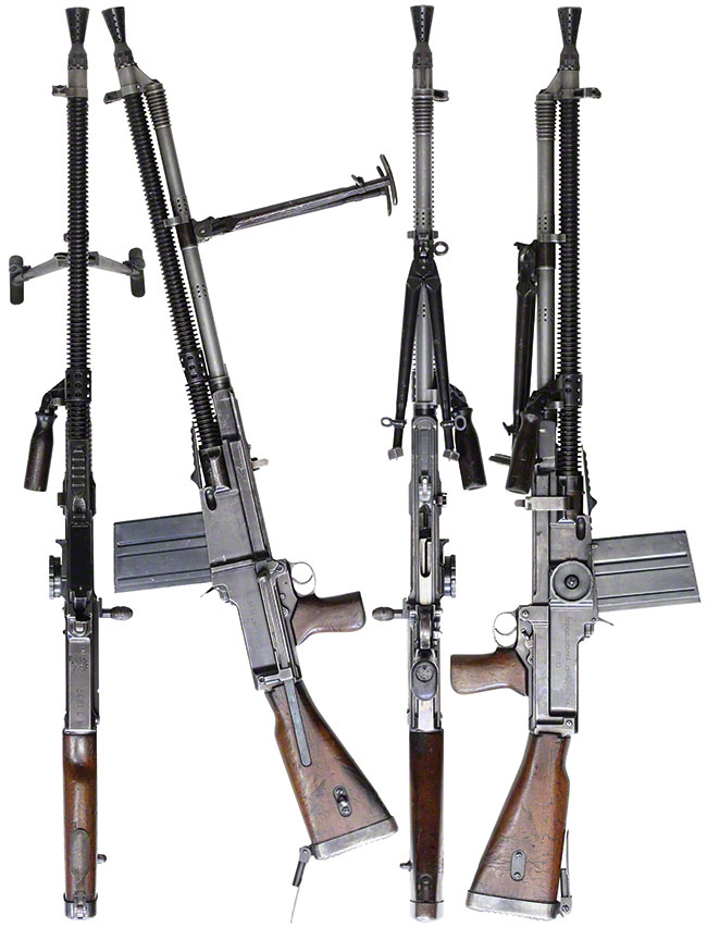 戦間期・第二次大戦期 チェコスロバキア製 ZB26 軽機関銃の全体・側面ビュー