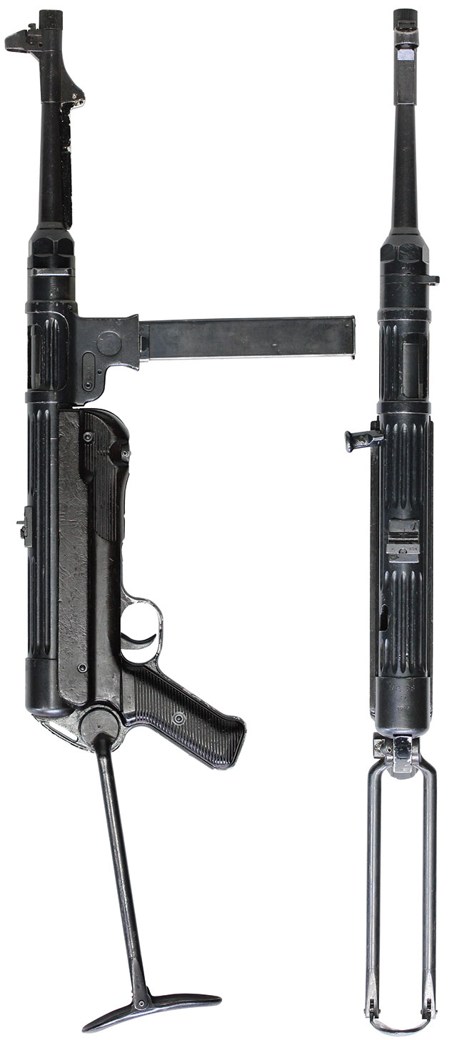 第二次大戦期 ドイツ軍 MP38 短機関銃の全体・側面ビュー その1