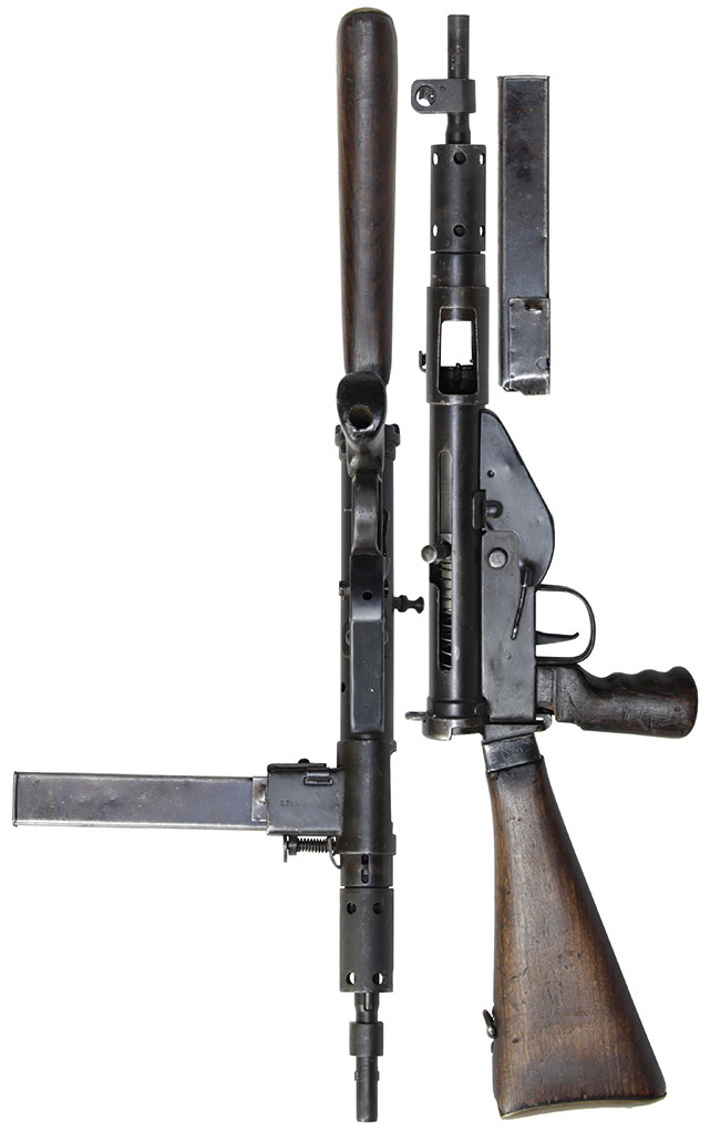 第二次大戦期 イギリス軍 ステン Mk V 短機関銃の全体・側面ビュー その2