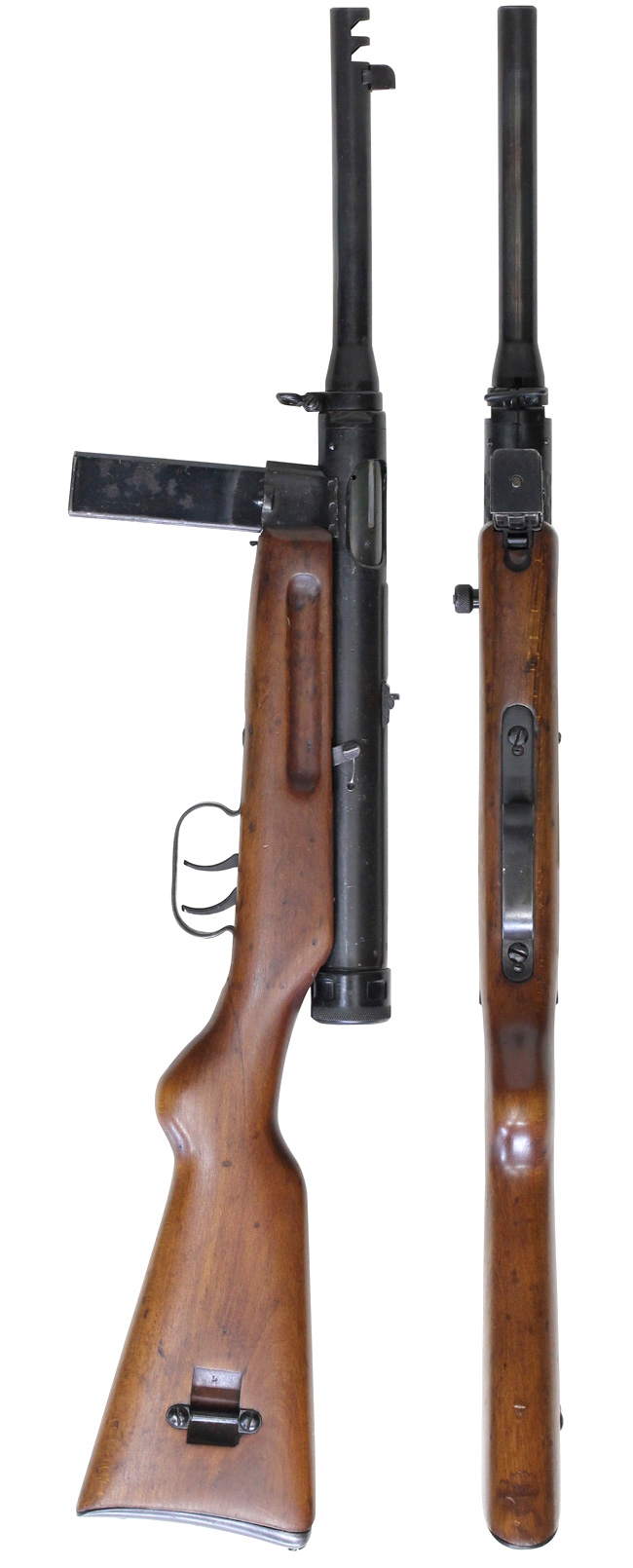 第二次大戦期 イタリア軍 ベレッタ M1938/44 短機関銃の全体・側面ビュー その2