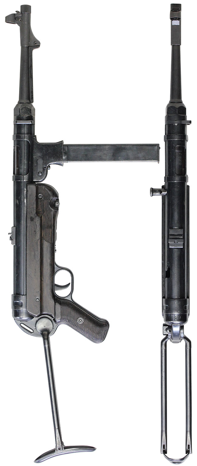 第二次大戦期 ドイツ軍 MP40 短機関銃の全体・側面ビュー その1