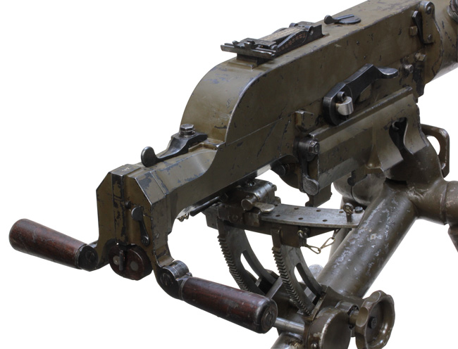 シュワルツローゼ M1907/12 重機関銃のトリガーおよびグリップ周辺の詳細