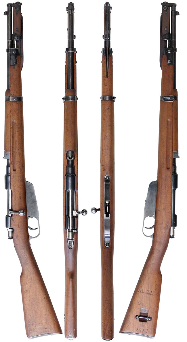 第二次大戦期 イタリア軍 カルカノ M1938 短小銃の全体・側面ビュー