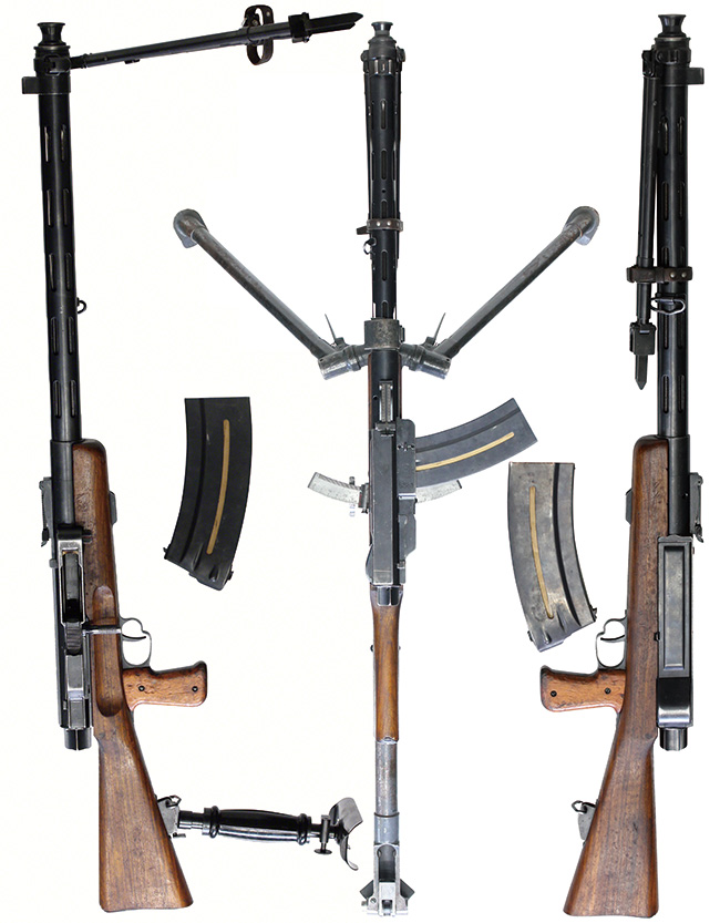 第二次大戦期 スイス軍 Lmg 25 軽機関銃の全体・側面ビュー