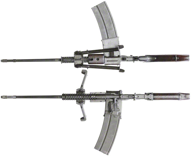 第二次大戦期 アメリカ軍 ジョンソン M1941 軽機関銃の全体・上下面ビュー その2