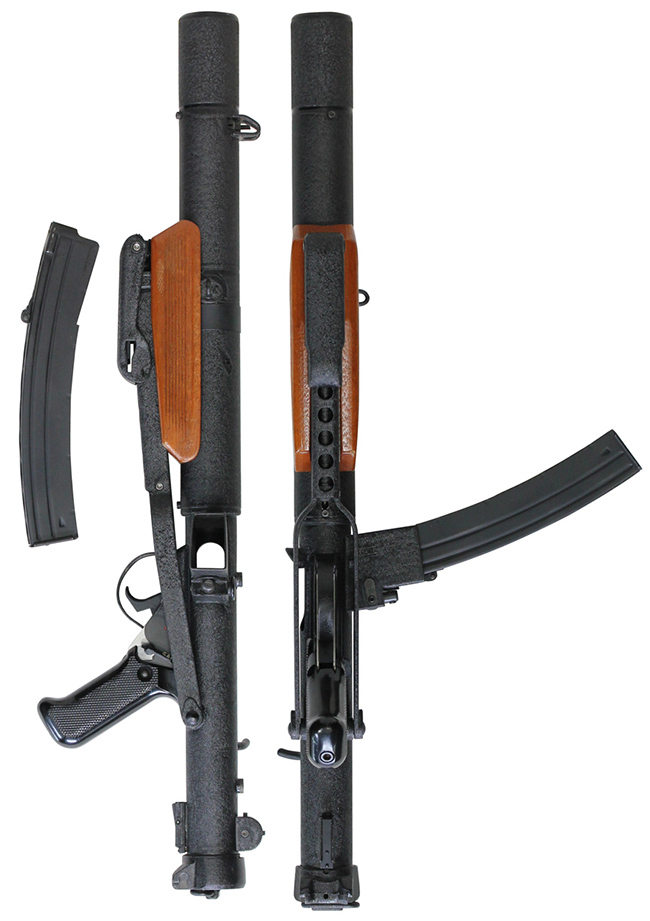 冷戦期 イギリス軍 スターリング Mk 5 (L34A1) 短機関銃の全体・側面ビュー その2