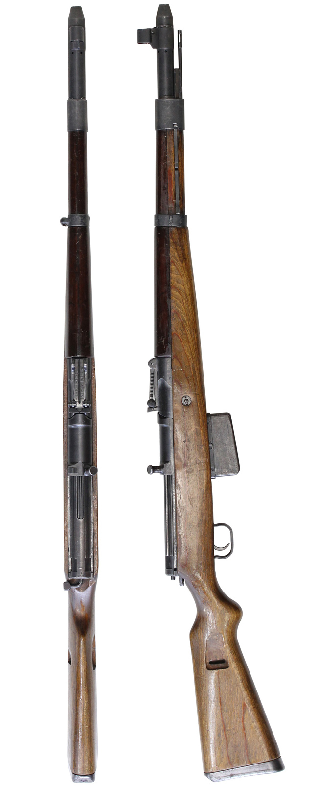 第二次大戦期 ドイツ軍 Gew.41 (W) 自動小銃の全体・側面ビュー その1