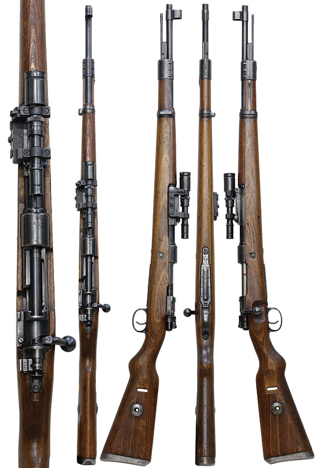 第二次大戦期 ドイツ軍 Kar.98k 狙撃銃 (ZF41スコープ付)の全体・側面ビュー