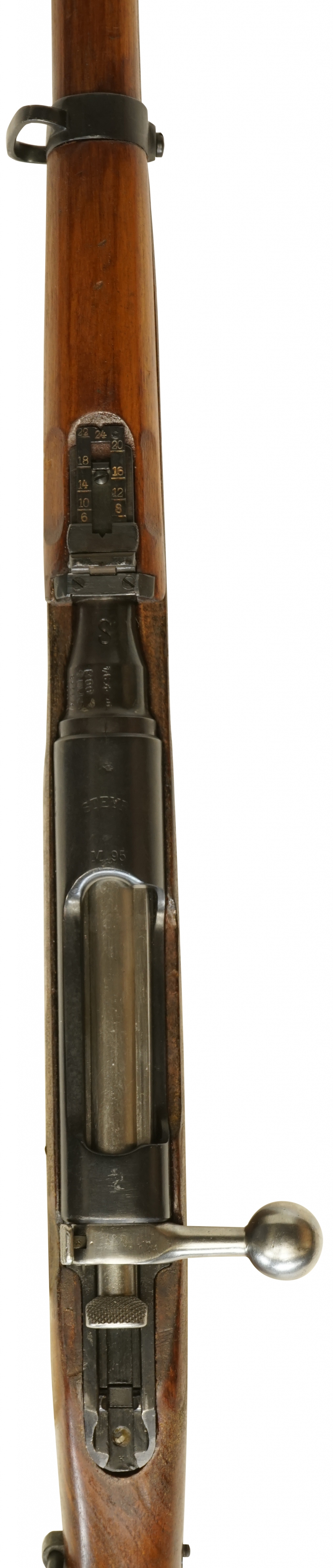 ステアー・マンリッカー M95/30 騎兵銃のリア・サイトから機関部にかけての詳細