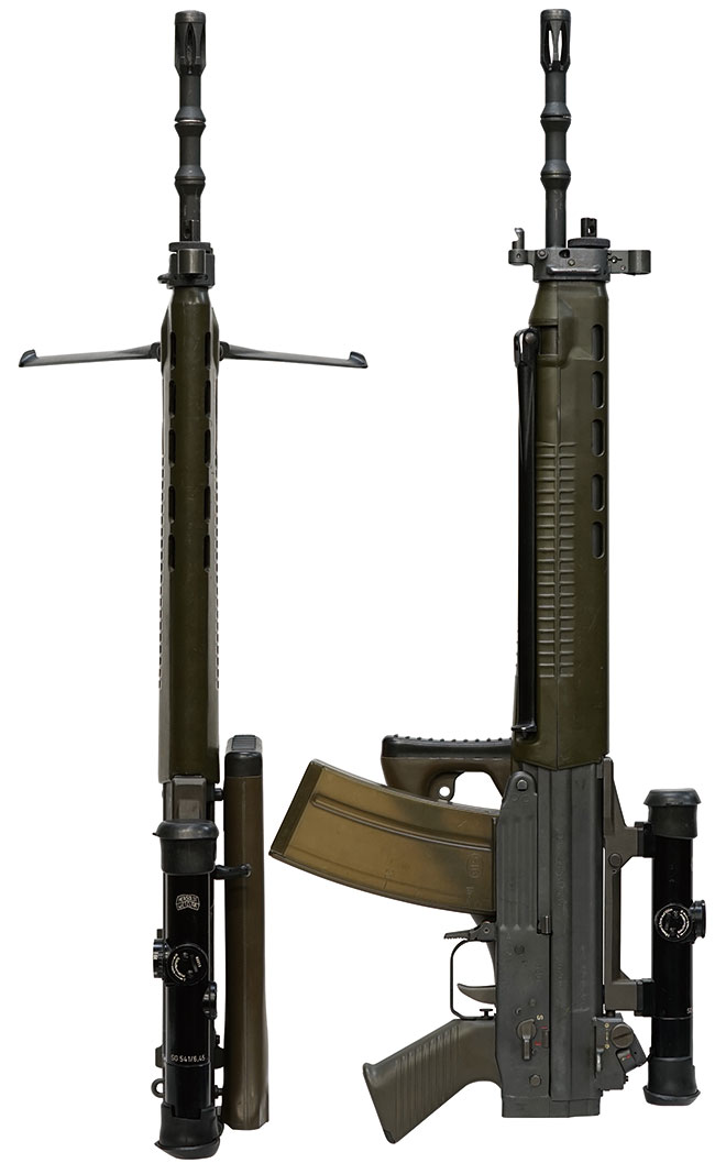 冷戦期 スイス軍 SIG SG541 6,45mm 試作自動小銃の全体・側面ビュー その2