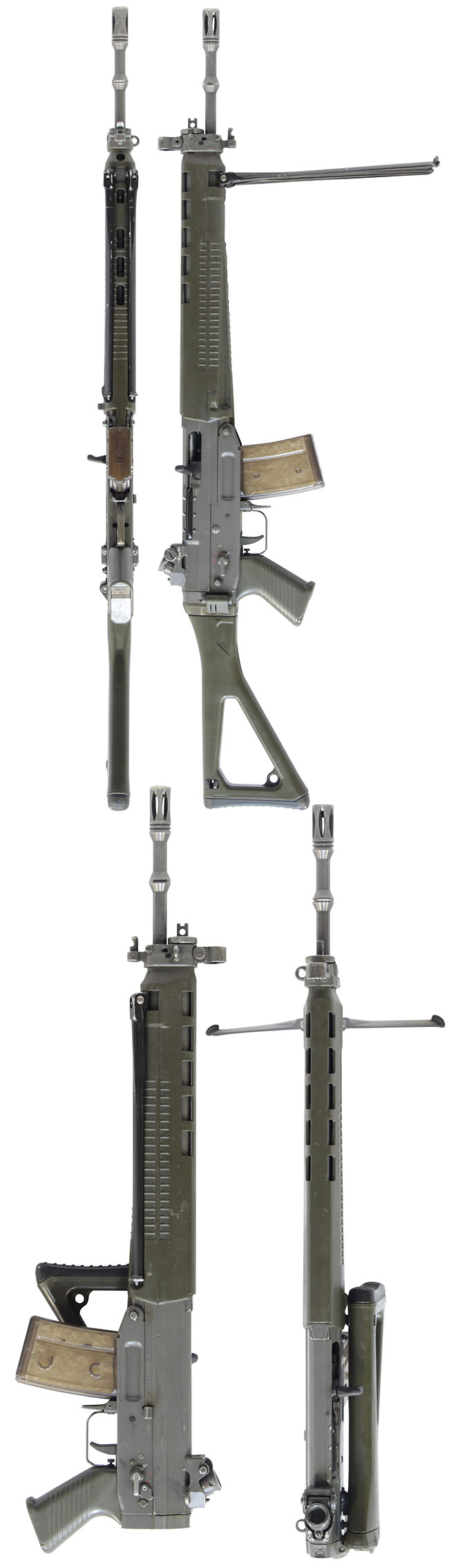冷戦期 スイス軍 SIG SG550 (Stgw.90) 自動小銃の全体・側面ビュー