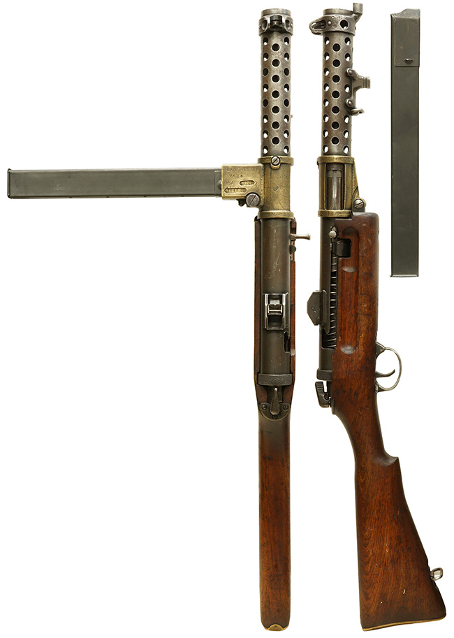 第二次大戦期 イギリス軍 ランチェスター Mk I* 短機関銃 (ボルト・セーフティ付)の全体・側面ビュー その2