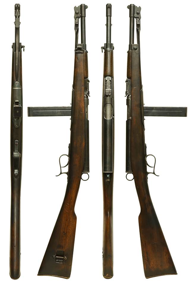 第二次大戦期 イタリア ベレッタ M1918/30 自動小銃の全体・側面ビュー