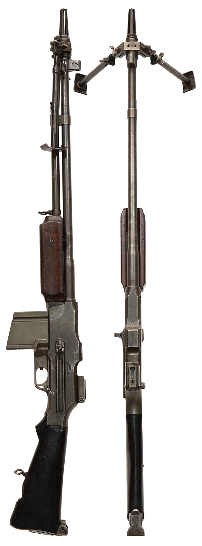 第二次大戦期 アメリカ軍 BAR M1918A2 ブローニング オートマチック ライフルの全体・側面ビュー その2