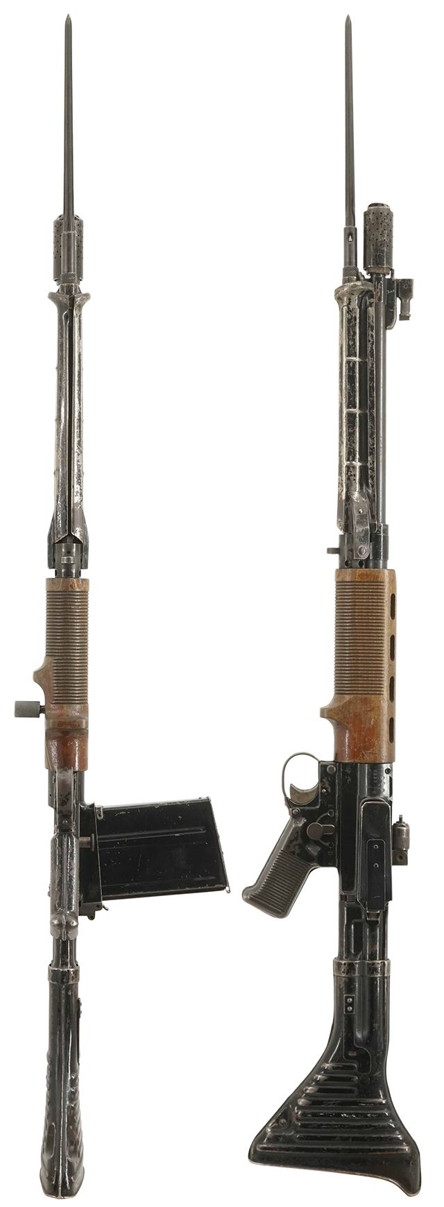 第二次大戦期 ドイツ軍 FG42 空挺用自動小銃 I型の全体・側面ビュー その2