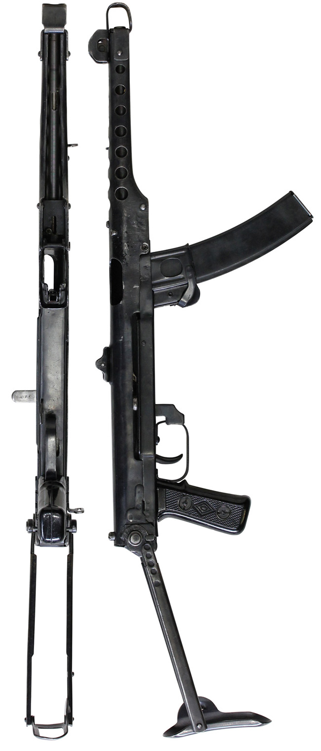 第二次大戦期 ソビエト軍 PPS43 短機関銃の全体・側面ビュー その1
