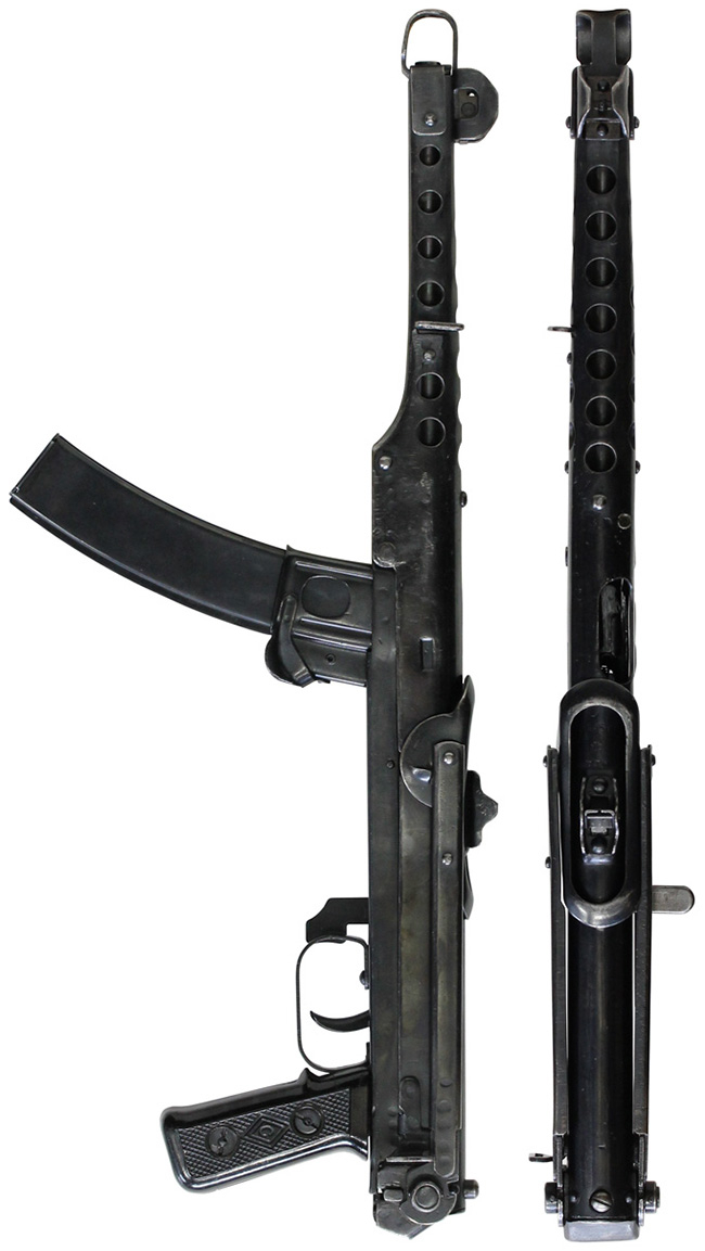第二次大戦期 ソビエト軍 PPS43 短機関銃の全体・側面ビュー その2