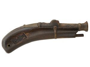 和製 銃身床付火薬試し (森山焼印、指し火式点火法の為、銃砲刀剣類登録証不要品)