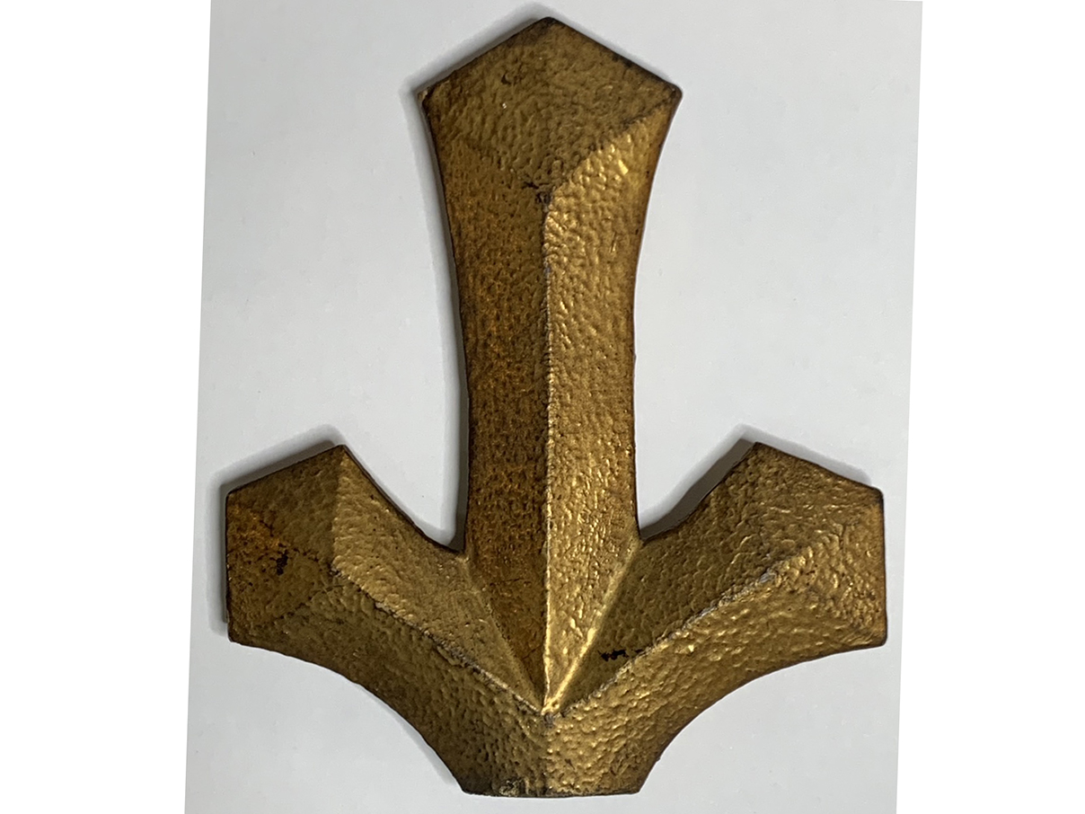 時代 金箔叩塗三つ剣形前立 (西)(8)