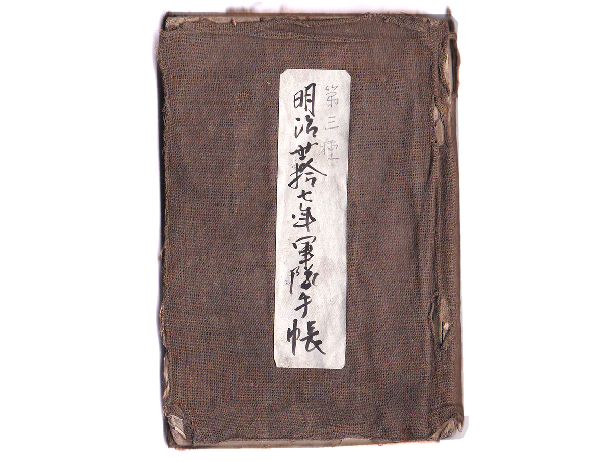 (22)第三種軍隊手帳 (表紙は黒、明治31年、輜1、高橋寅衛、旅順要塞、203高地)