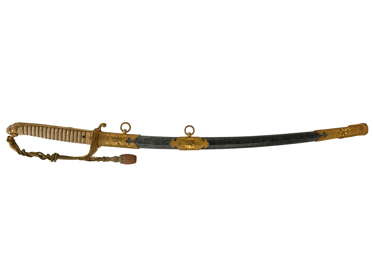 海軍士官長剣 (旧型軍刀)拵 (大正三年制、剣緒付)(新)(8)【85/86】