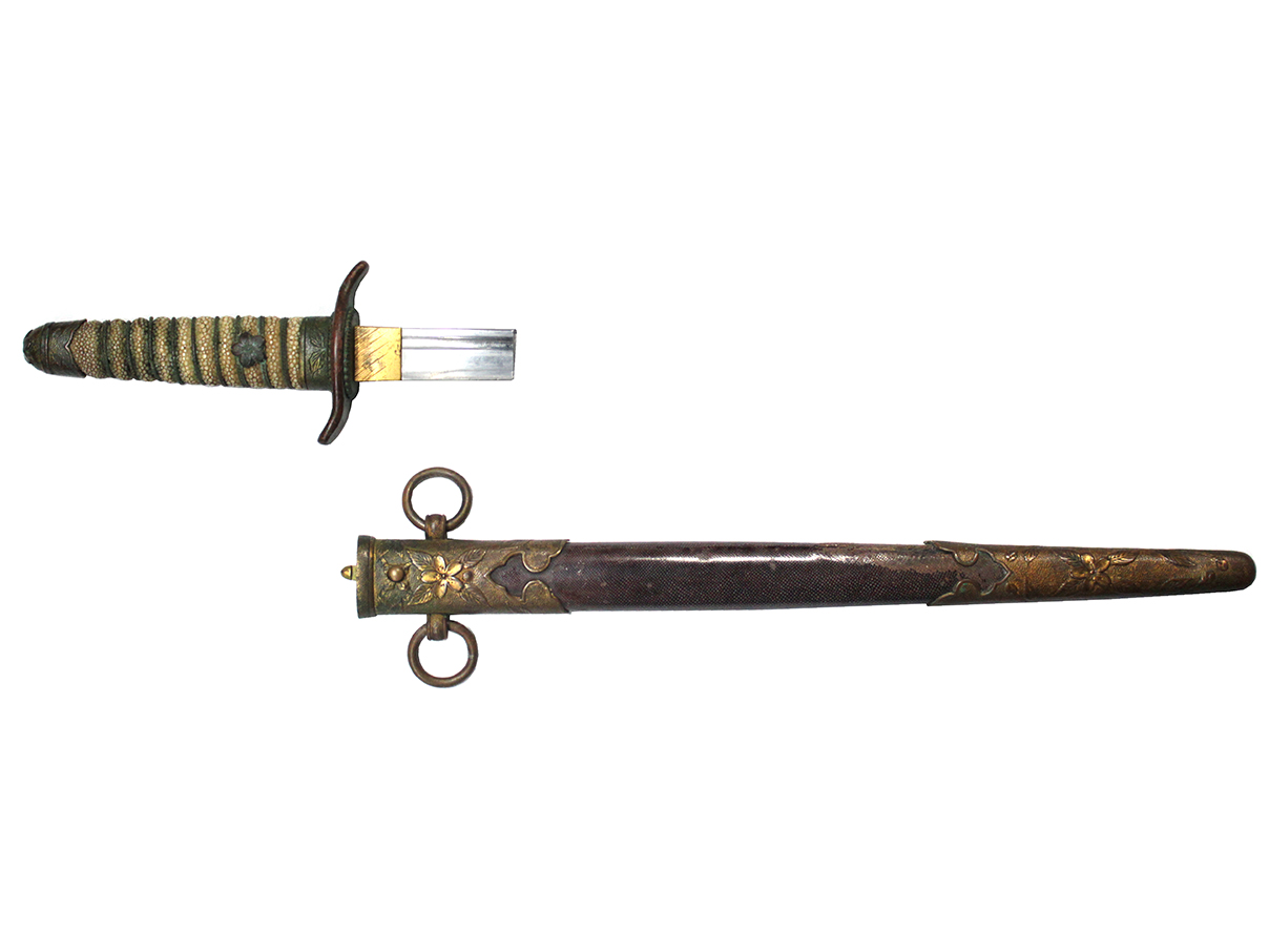 海軍士官短剣 (鮫鞘)(刀身を15cm未満に切断した合法品)