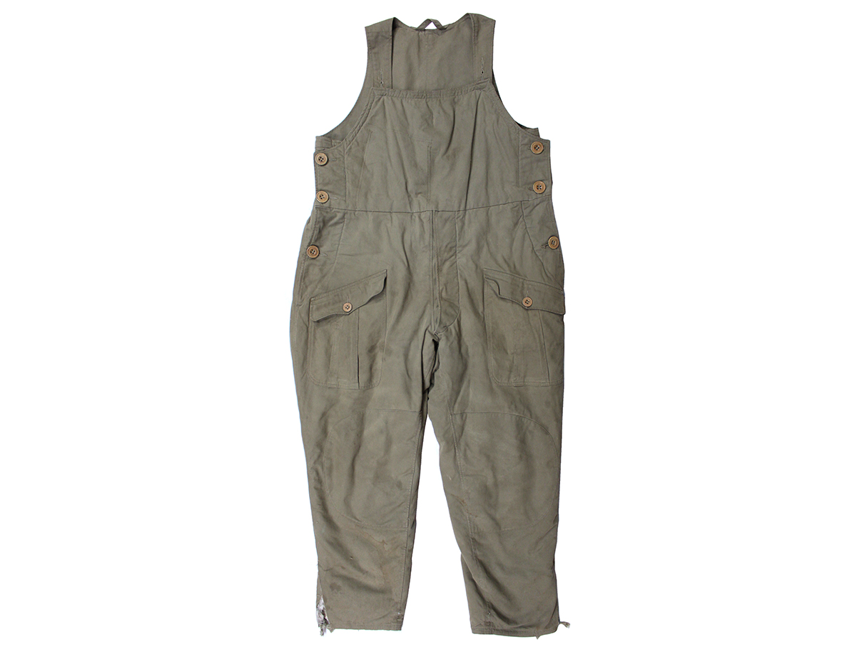 陸軍下士官兵用防寒作業袴 (大号、昭和十五年製、廣支検定、オーバーオール型、戦車兵も着用)