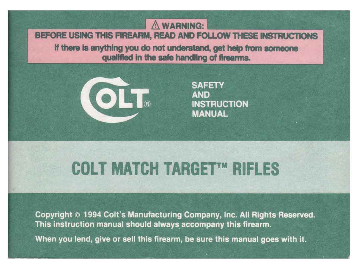 AR-15 Colt Match Target Rifle マニュアル