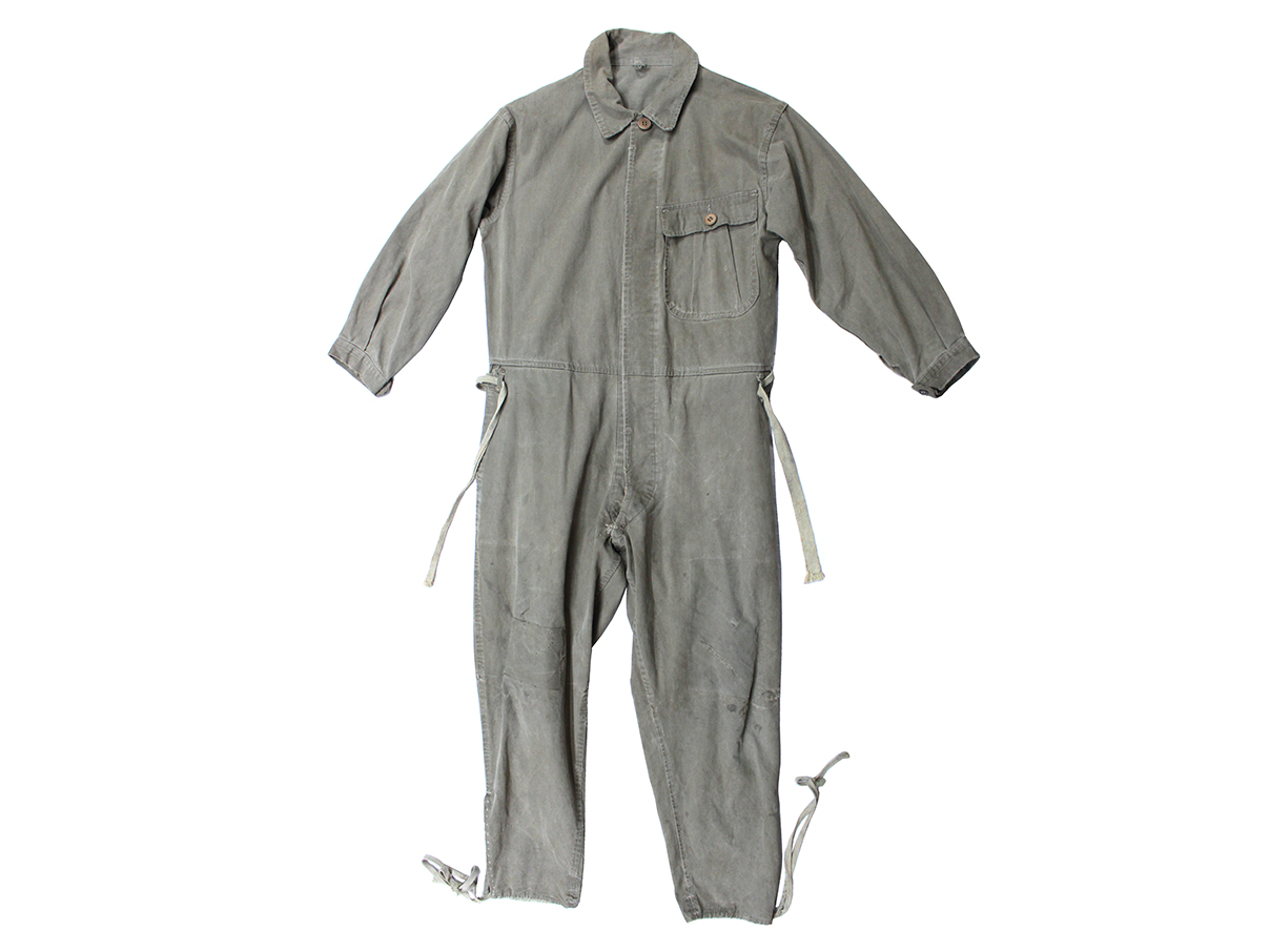 陸軍戦車兵下士官兵用第二種作業衣袴つなぎ (小号、昭和十八年製、大支検定、各種整備兵等使用)