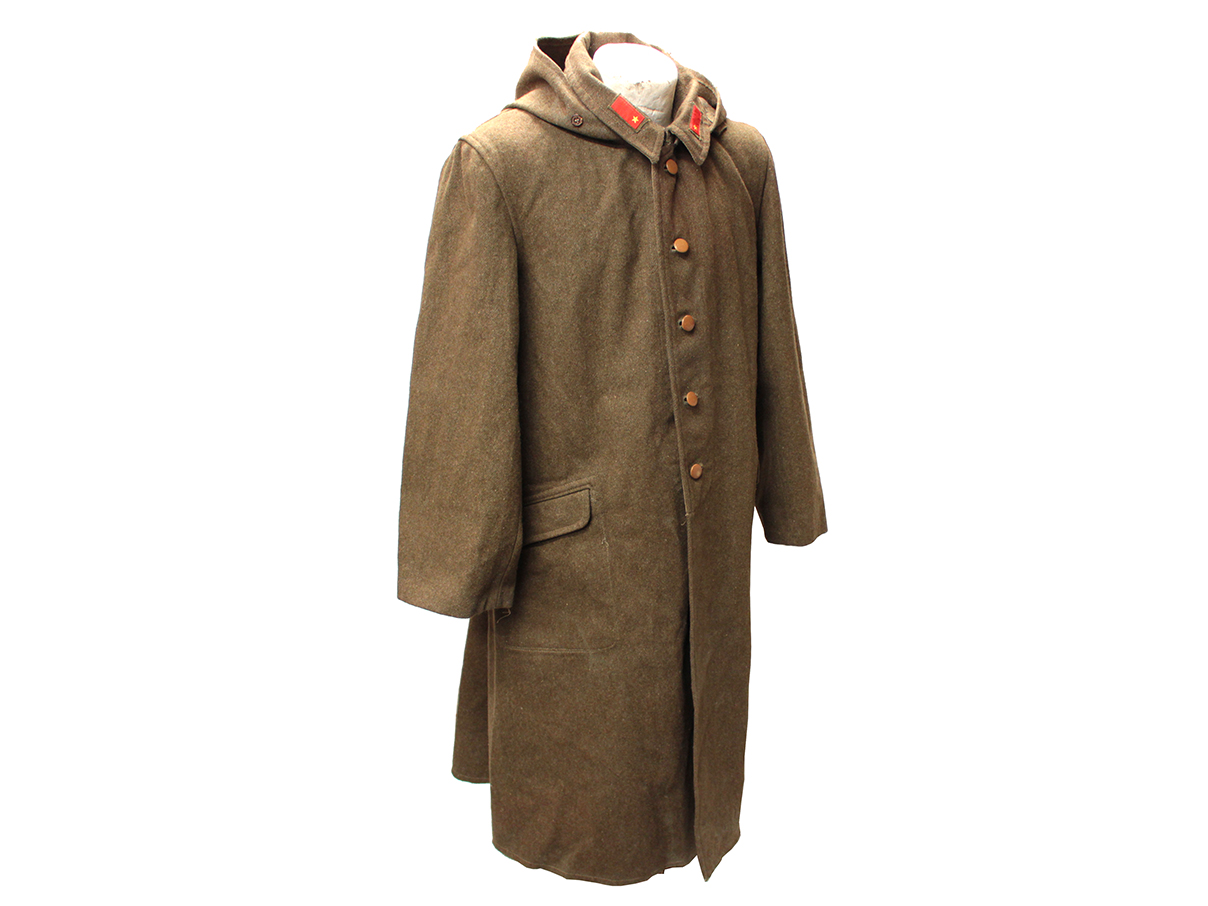 陸軍三式下士官兵用外套 (中号、昭和十八年製、大支検定、二等兵襟章付)