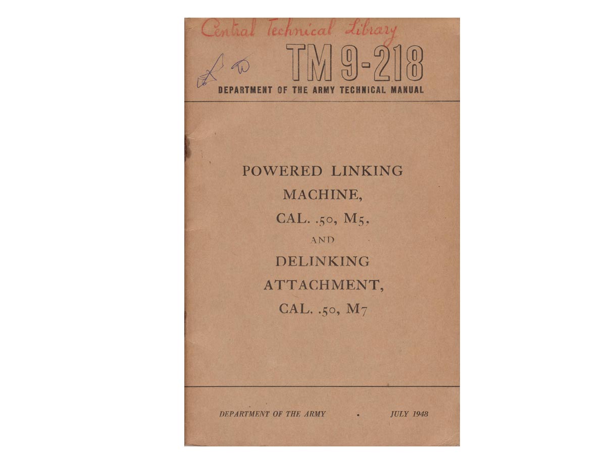 .50口径 マニュアル (M5 & M7 電動アモ・ベルト着脱機、1948年)