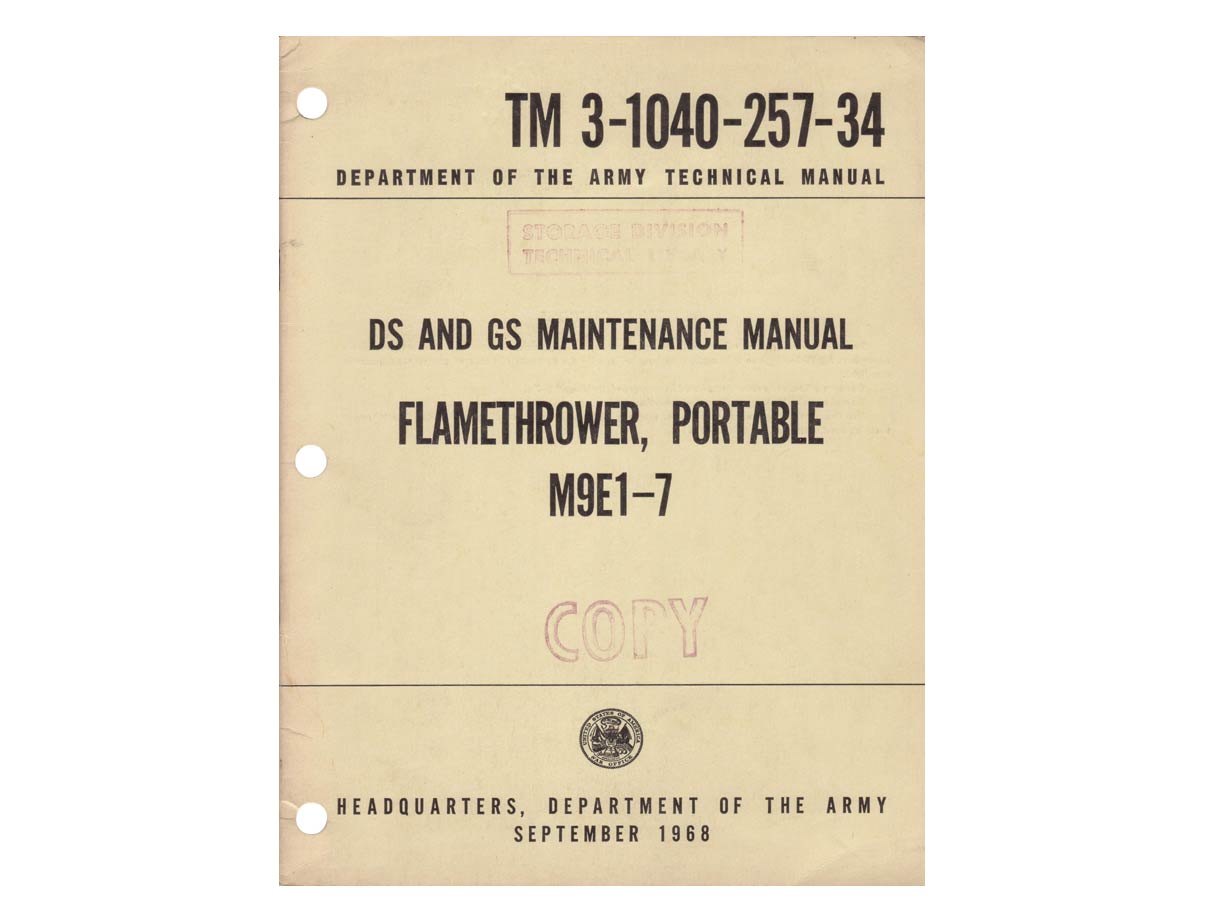 M9E1-7 携帯用火炎放射器 マニュアル