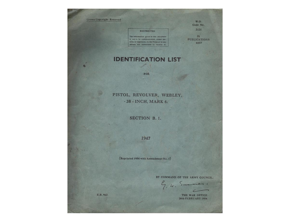 ウェブリー リボルバー MK4 パーツ・リスト