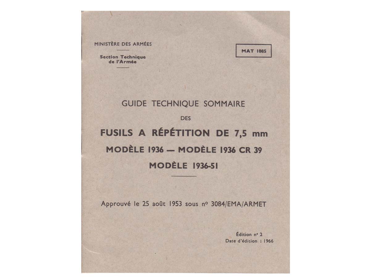 MAS Mle1936 小銃 マニュアル