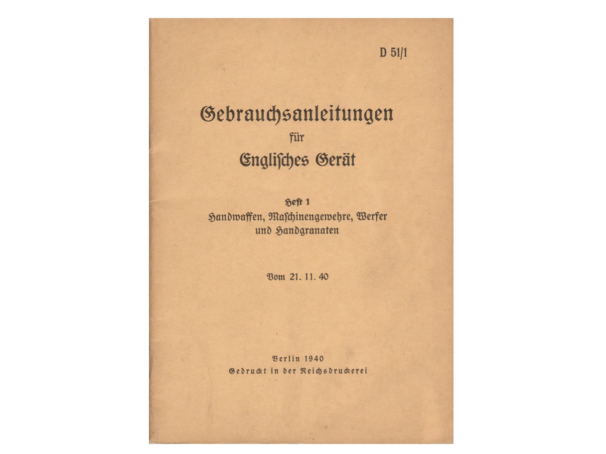 英軍捕獲小火器教本