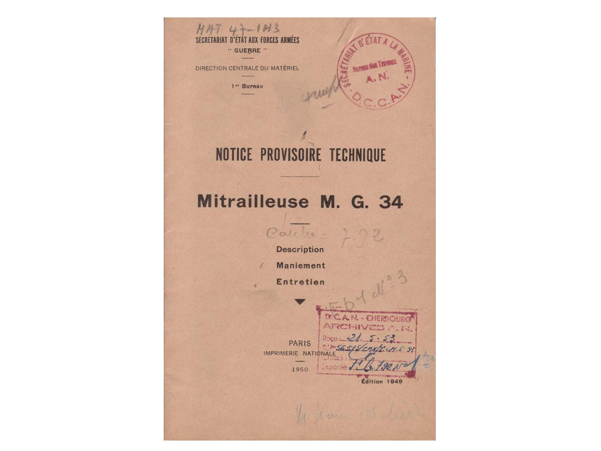 MG34 フランス軍 マニュアル (1950年発行)