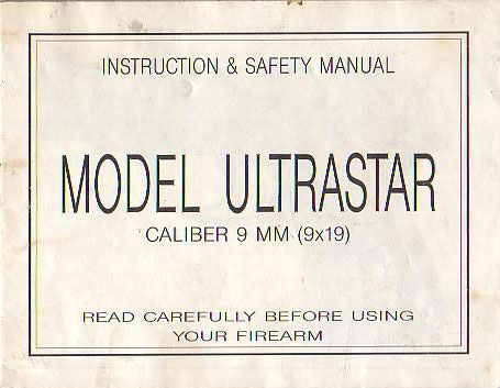 スター Ultrastar自動拳銃 マニュアル