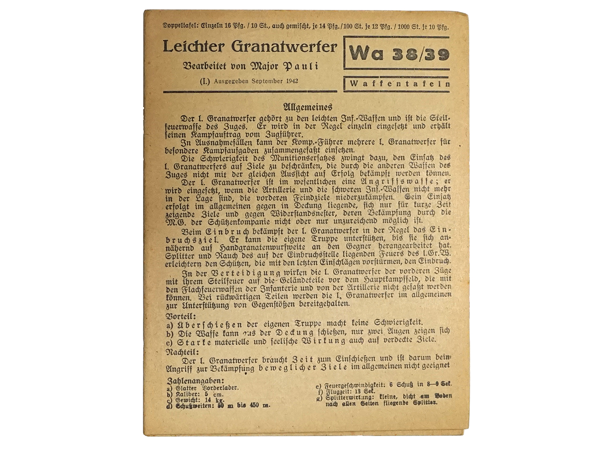 leGrW 36 5cm 迫撃砲 マニュアル