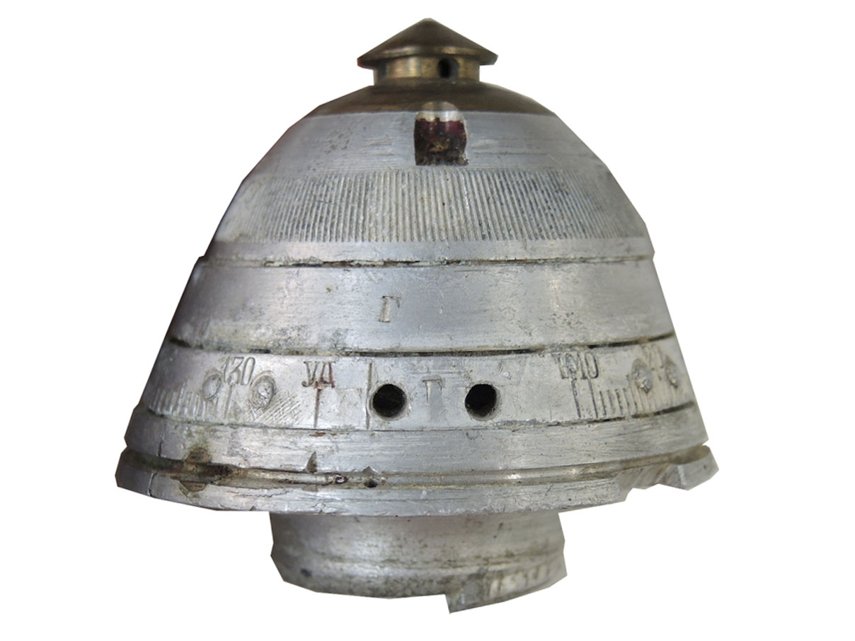 帝政ロシア軍 76mm 榴霰弾信管 (加工処理品)