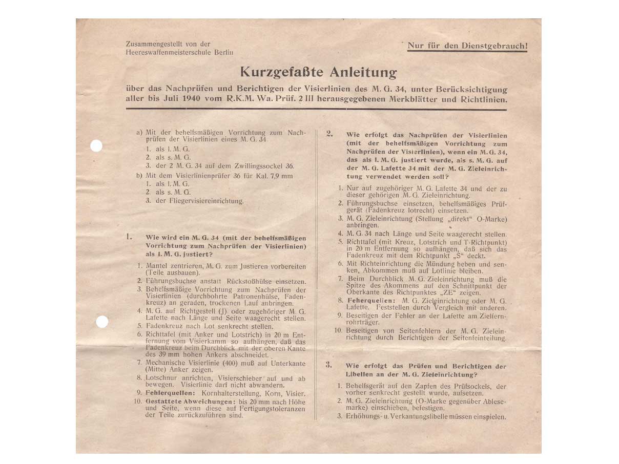 MG34 簡易リーフレット (Kurzgefasste Anleitung)