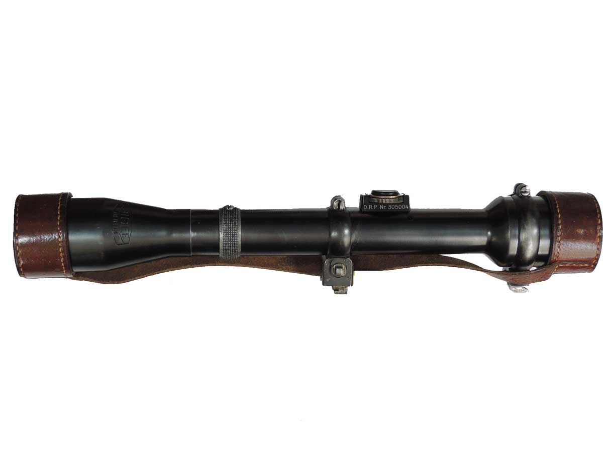 Kar.98k用 6倍スコープ (Berlin Oigee Luxor製 クロウ マウント、革製キャップ)